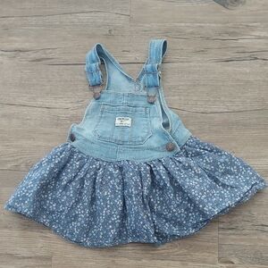 OshKosh B'gosh Light Blue Denim Skirted Overalls
